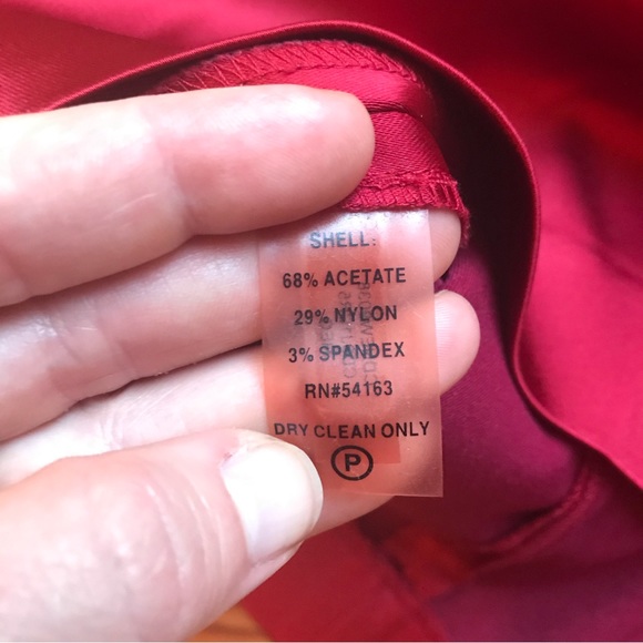 Calvin Klein Red Satin Off the Shoulder Dress, EUC, 8 - Picture 15 of 15